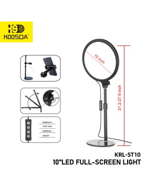 KOOSDA LED Full Screen Beauty Fill Light KRL-ST10 10"LED